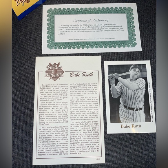 ⚾️Golden Legends Babe Ruth Plaque - Picture 4 of 8